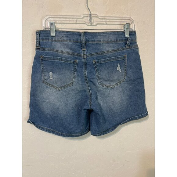 Copperflash Sz 6 Jean Shorts Medium Wash Destroyed Denim - Picture 4 of 8